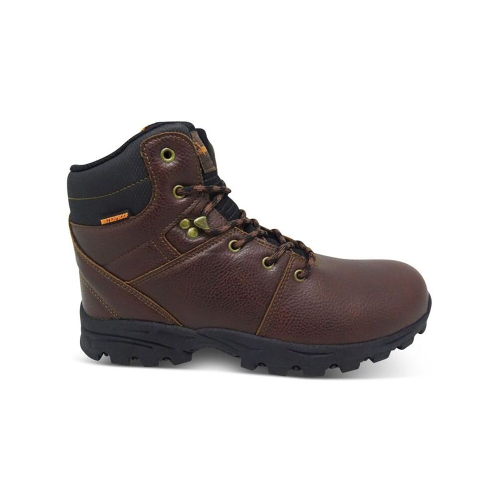 WEATHERPROOF VINTAGE Mens Brown Mixed Media Jeremiah Round Toe Hiking Boots 8 M